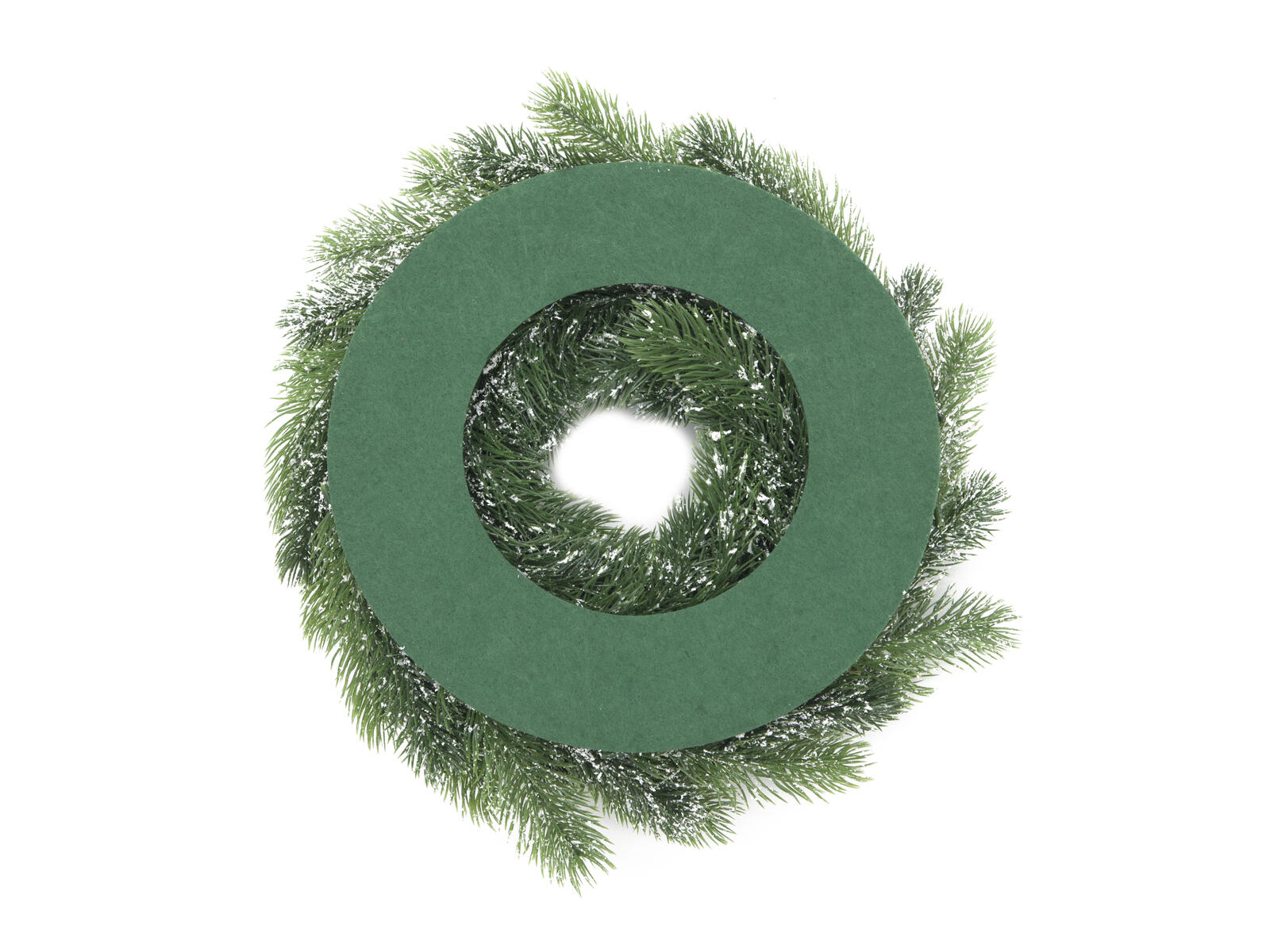 EUROPALMS Fir wreath snowy PE 45cm