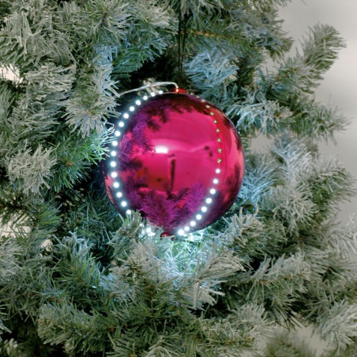 EUROPALMS LED Snowball 15cm pink