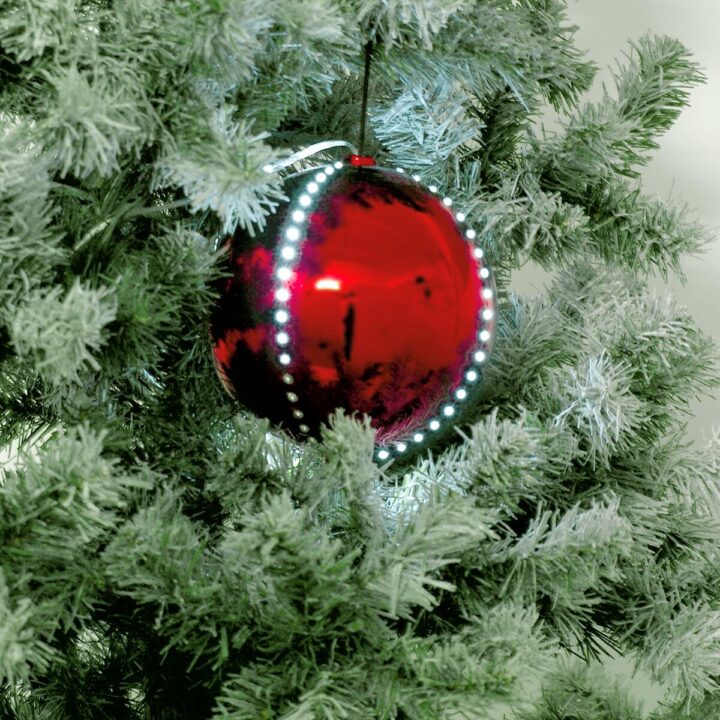 EUROPALMS LED Snowball 15cm red