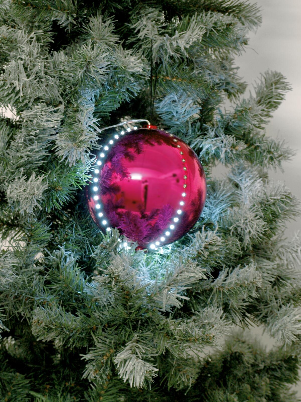 EUROPALMS LED Snowball 8cm pink 5x