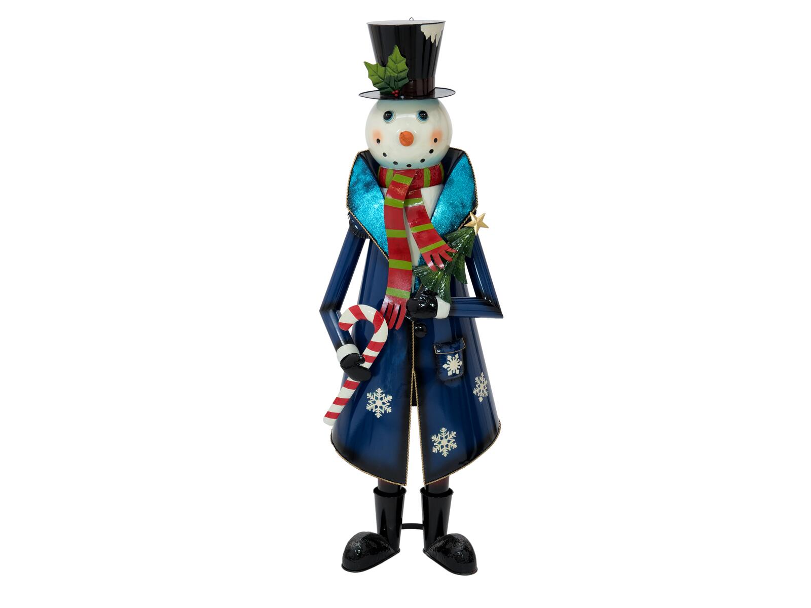 EUROPALMS Snowman with Coat Metal 150cm blue