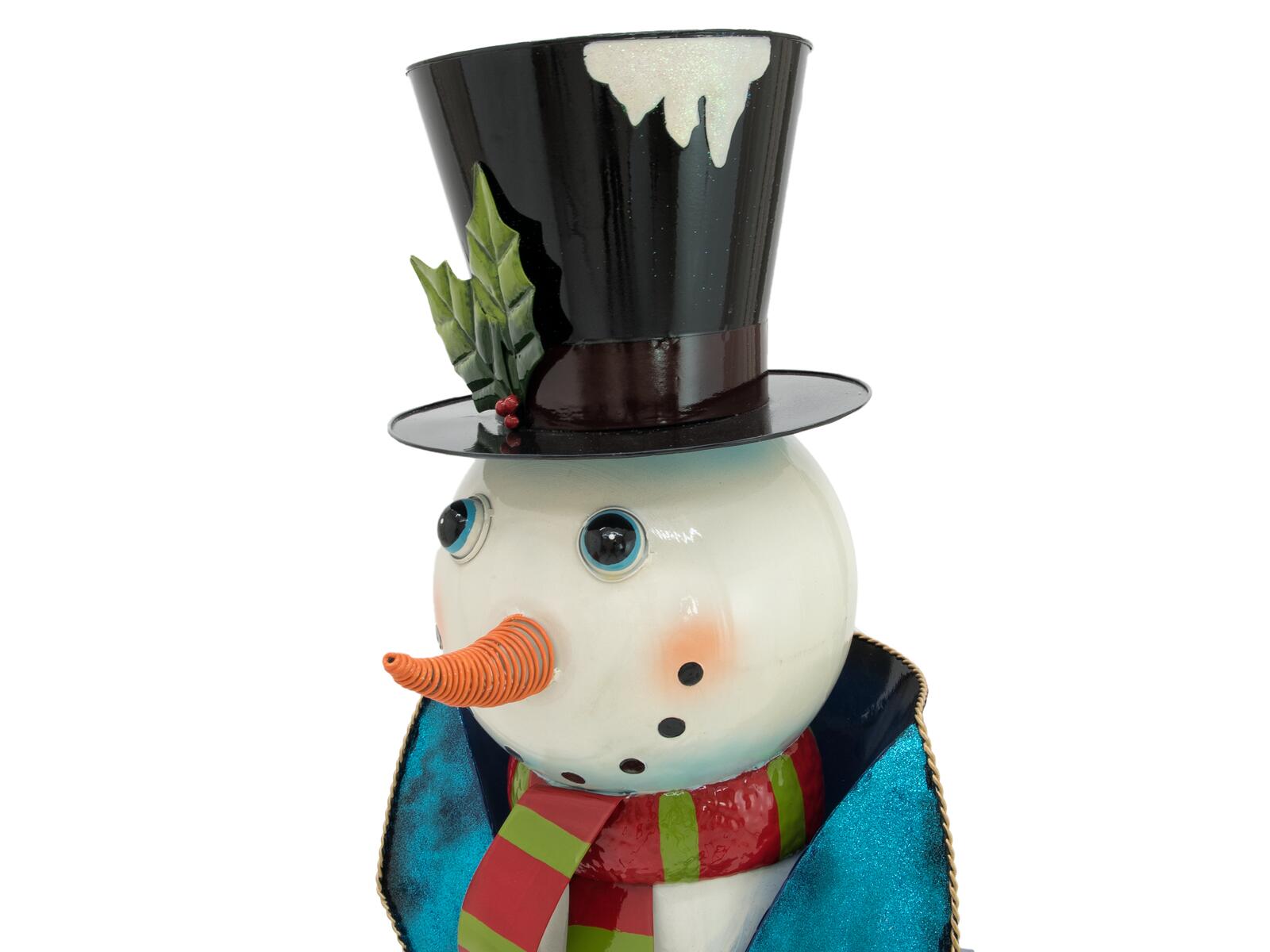 EUROPALMS Snowman with Coat Metal 150cm blue - Image 3