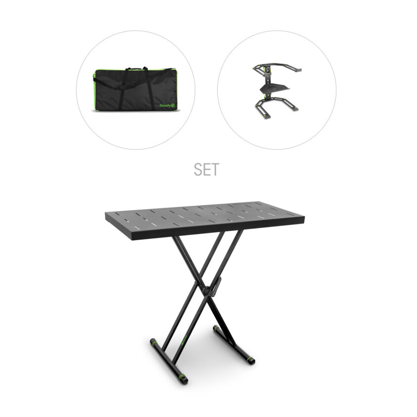 Gravity KSX2 RD SET2 Keyboard standaard met bureau laptopstandaard & tas