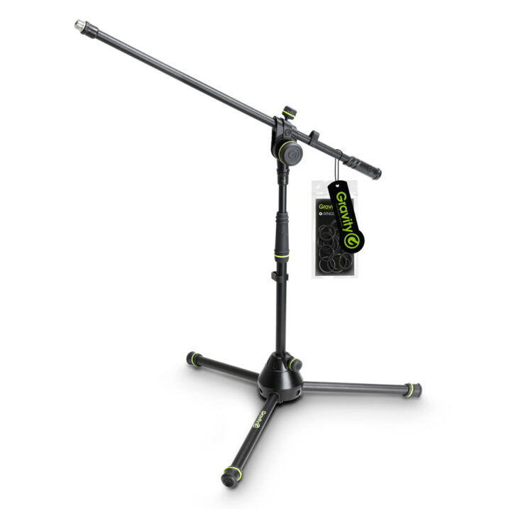 Gravity MS4221B Laag microfoonstatief met driepoot en hengel