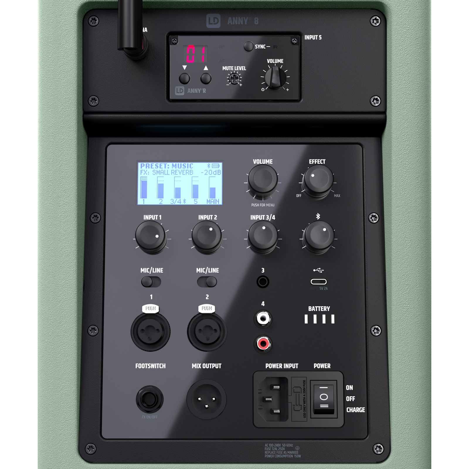 LD Systems ANNY 8 HHD B5 GN Adventure Green met handheld 584-608 MHz - Image 6