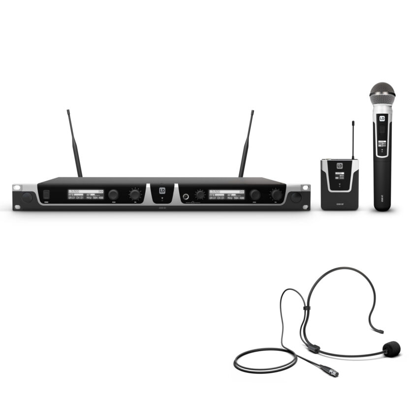 LD Systems U505 HBH 2 Draadloos microfoonsysteem met bodypack headset en dynamische handmicrofoon 584 - 608 MHz