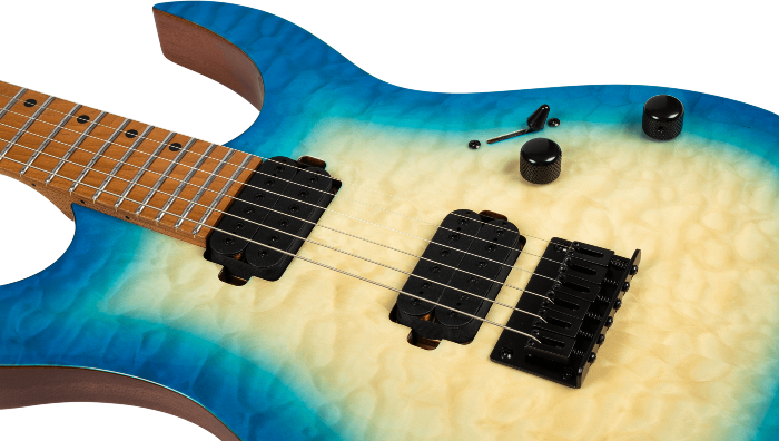Spira Guitars S-500 QAB Trans Aqua Blue elektrische gitaar - Image 8