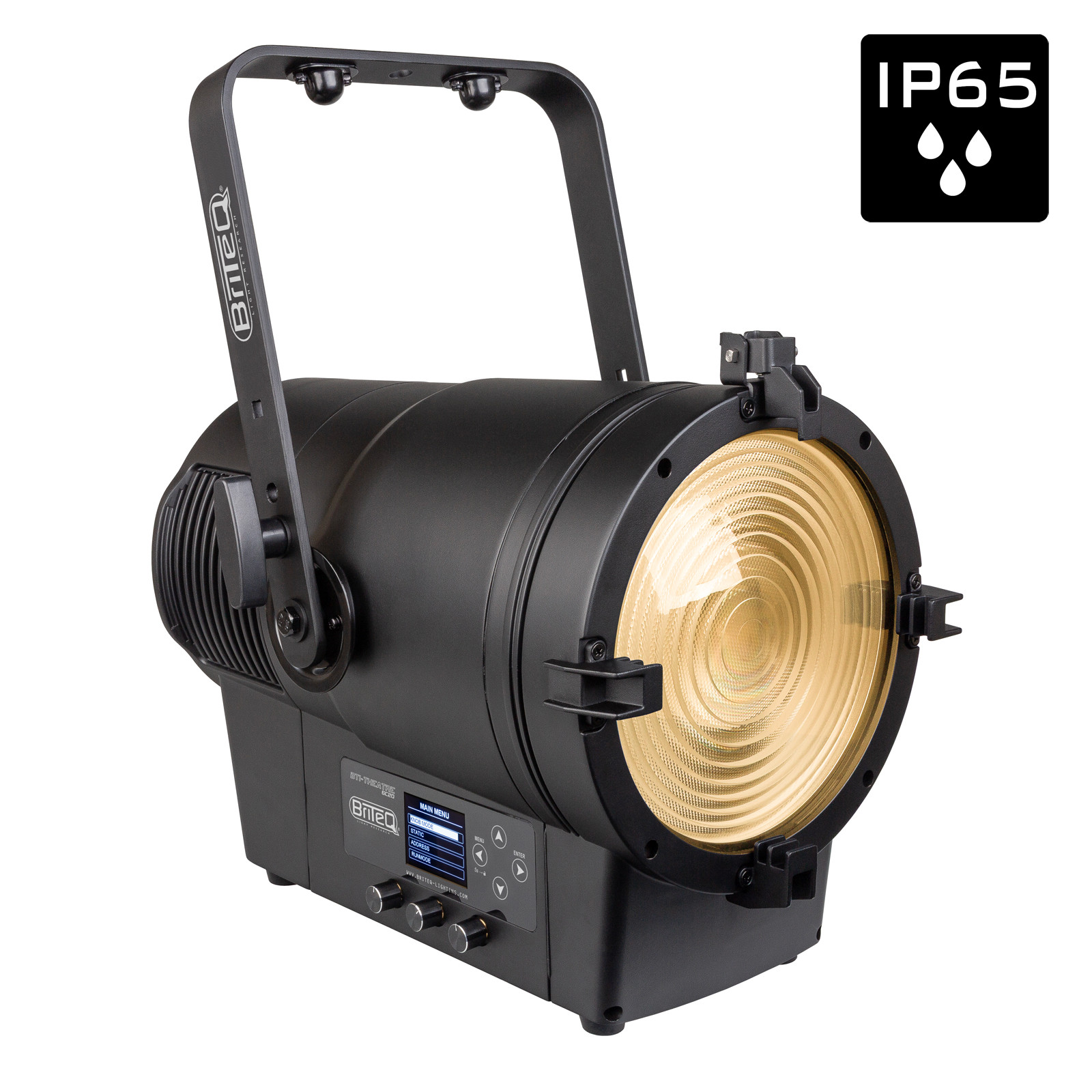 BRITEQ BTI-THEATRE 6C20 Veelkleurige IP65 LED fresnel spot met een vermogen van 2 kW