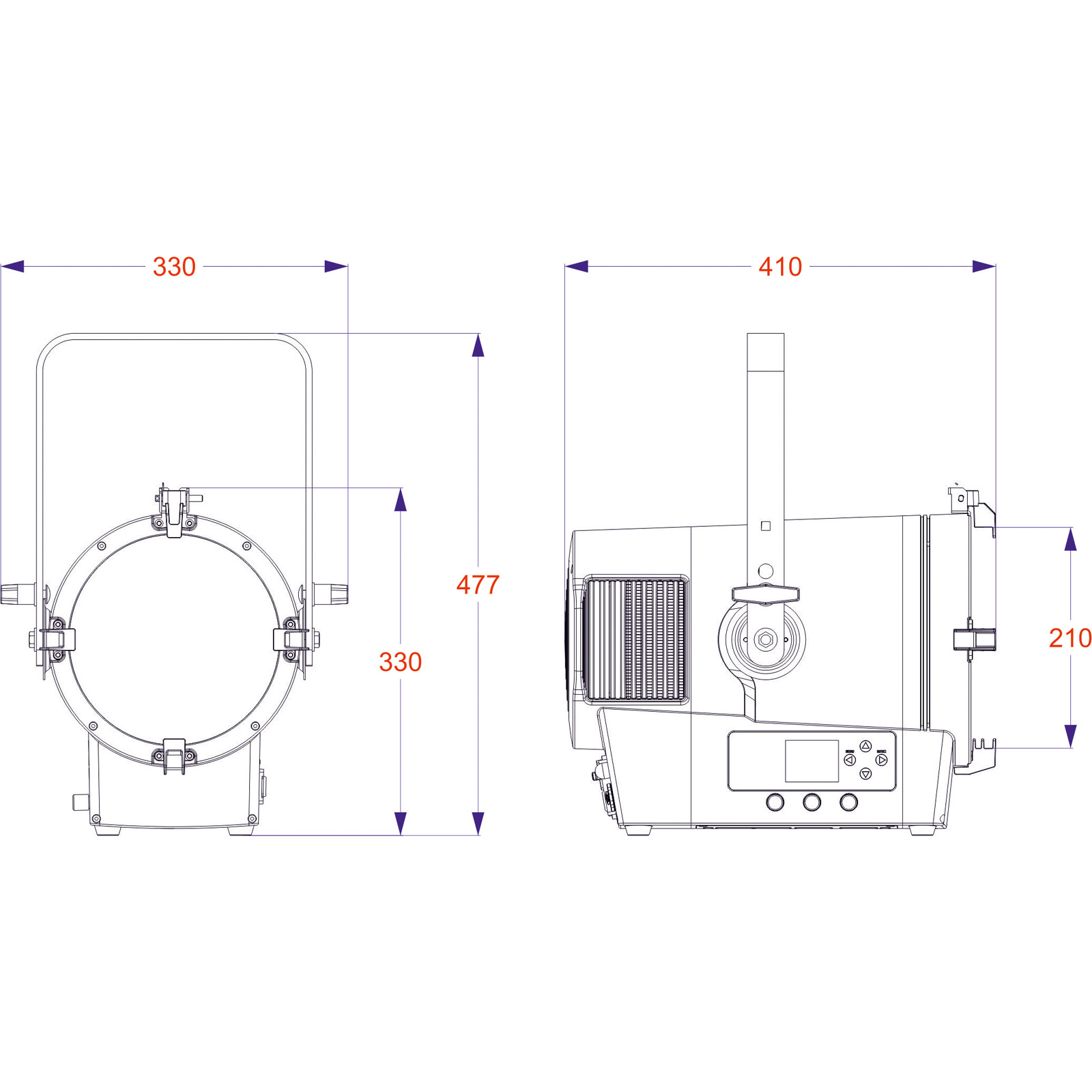 BRITEQ BTI-THEATRE 6C20 Veelkleurige IP65 LED fresnel spot met een vermogen van 2 kW - Image 6