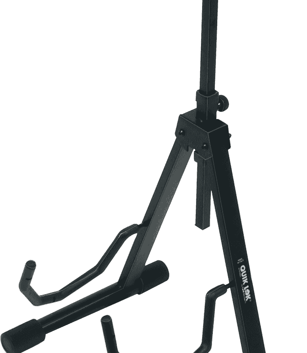 QUIKLOK - TQM QL692 Universele gitaarstandaard met vaste kop - zwart