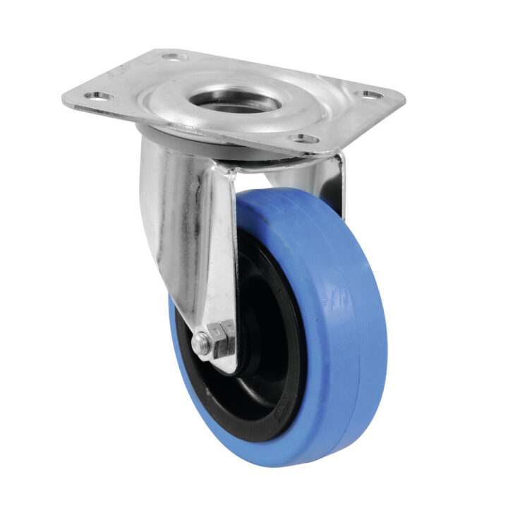 ROADINGER Zwenkwiel 100mm BLAUW WIEL lichtblauw