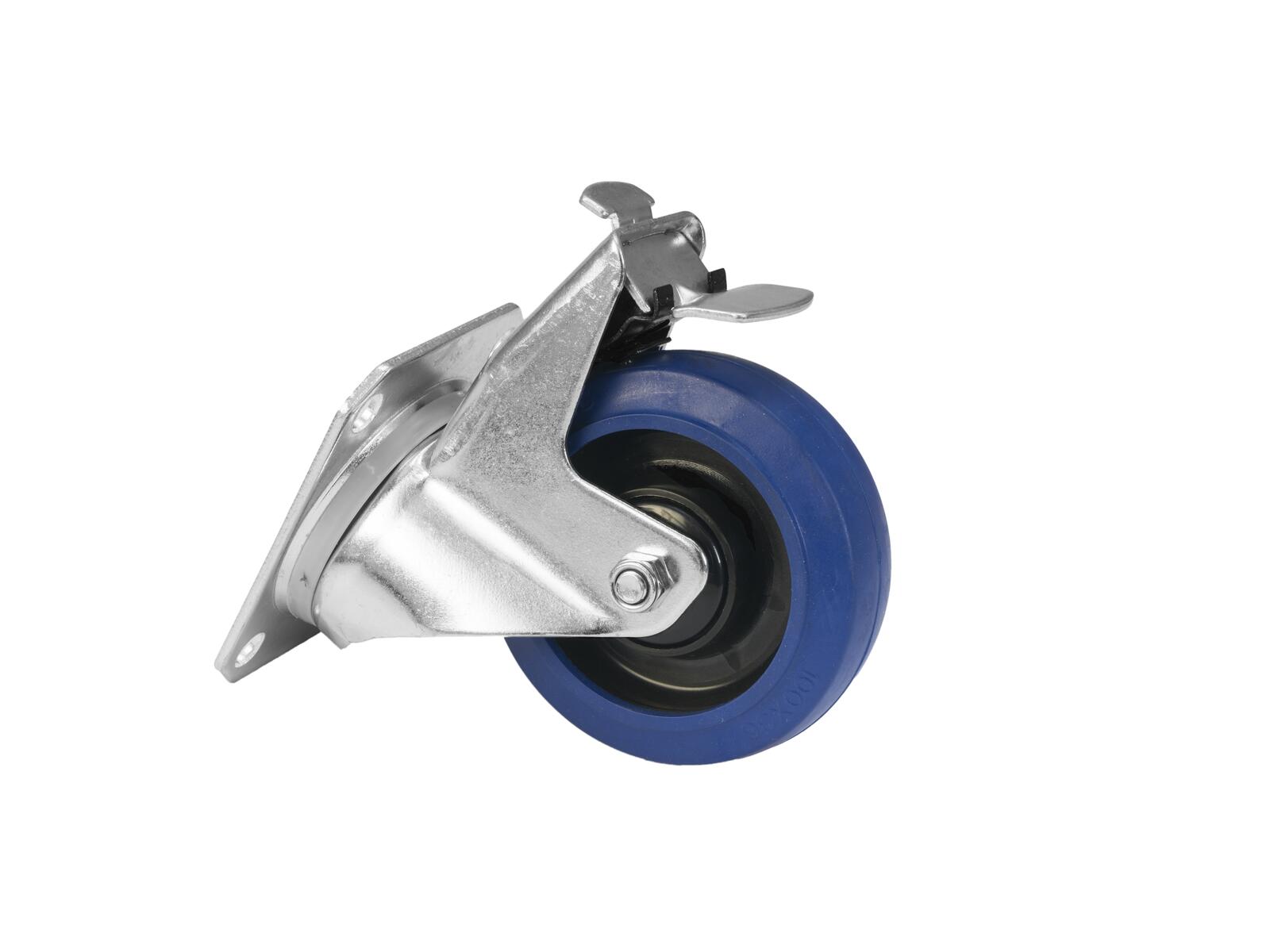 ROADINGER Zwenkwiel RD-100B 100mm blauw met rem