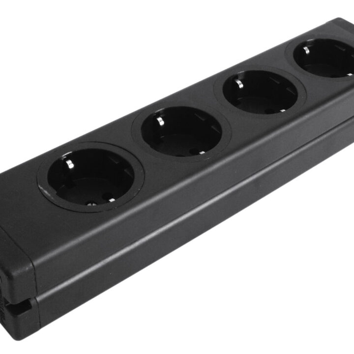 EUROLITE Distributor 4-fold ALU bk