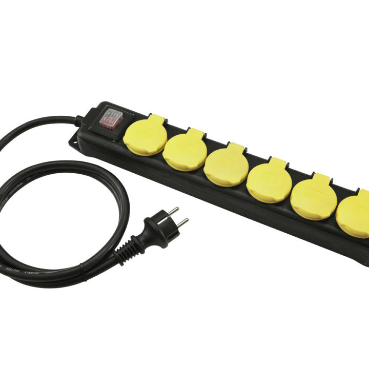 EUROLITE Distributor 6-fold IP44 bk 10m