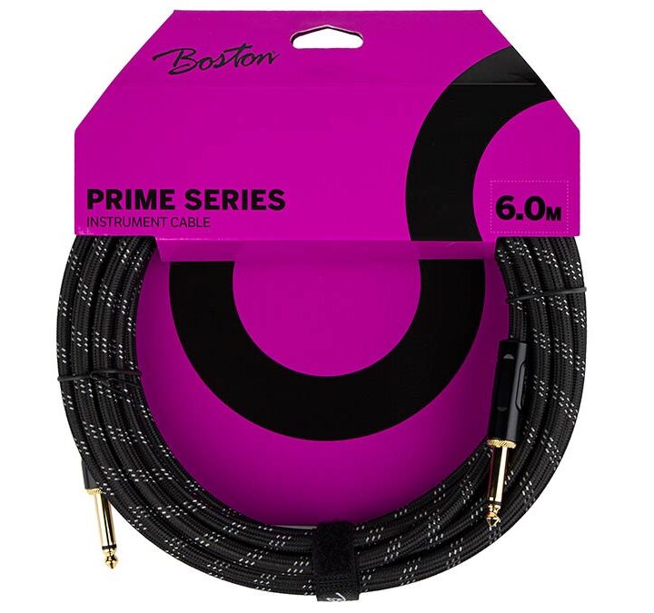 Boston GCRB-60 Prime Series woven jacket instrumentkabel jack-jack 6 meter black tweed