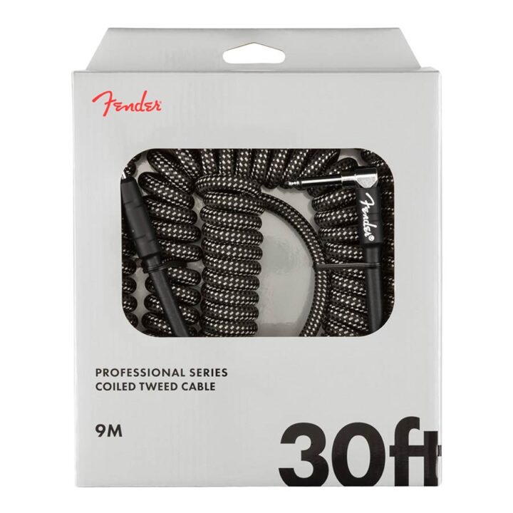 Fender Professional Cables coil cable 9 m grijs tweed recht en haaks