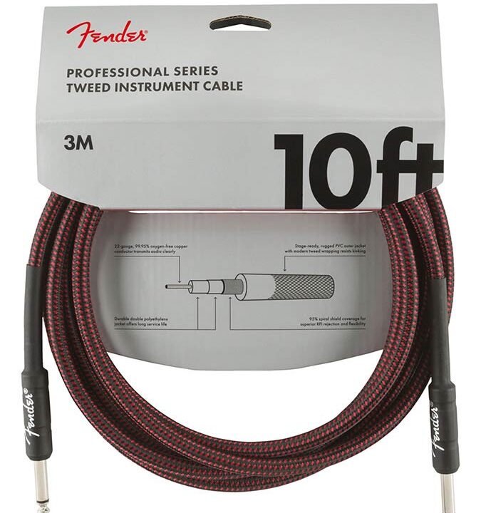 Fender Professional Tweed instrumentkabel 3 meter rood
