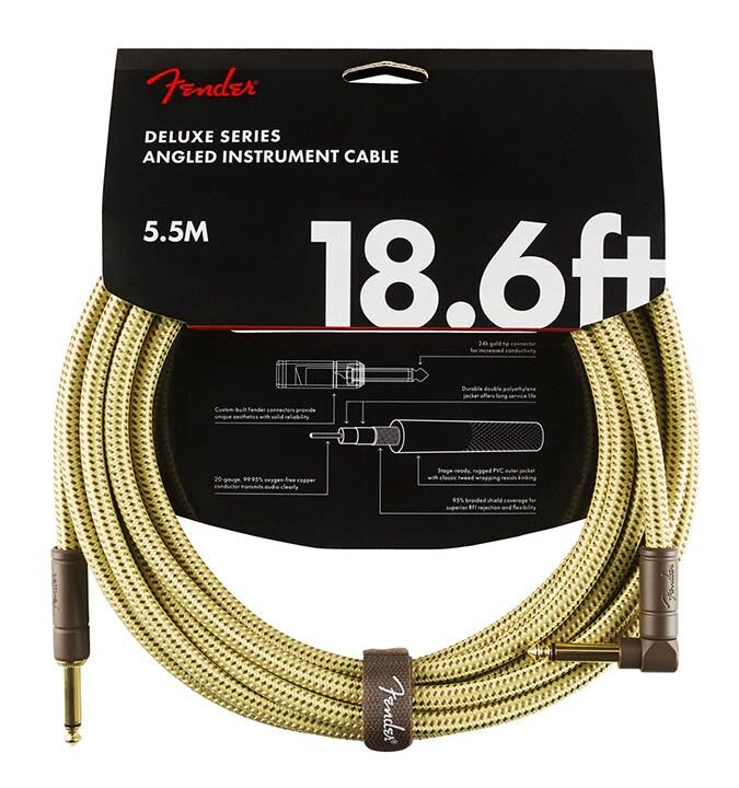 Fender Deluxe Series Gitaarkabel Tweed 5.5 Meter Haaks 0990820082