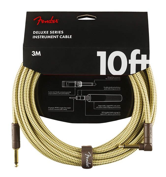 Fender Gitaarkabel Deluxe Series Tweed 3 Meter Haaks Pluggen 0990820091