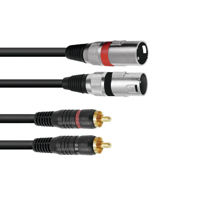 OMNITRONIC Adapter Cable 2xXLR(M)/2xRCA 6m bk